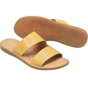 Born Mika Sandal Yellow Leather Slip On Slides Size 8